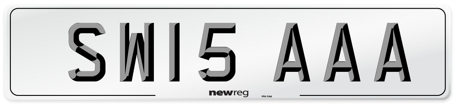 SW15 AAA Number Plate from New Reg